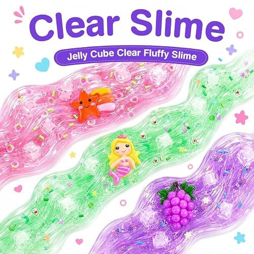 Slime Kit 9 Pack - 3 Butter 3 Cloud 3 Jelly Cube Crunchy Clear Slime - Soft Stretchy Stress Relief Toy for Kids, Birthday Party Favors for Boys & Girls 4-12, Classroom Reward, Kids Party Supplies thumbnail 3