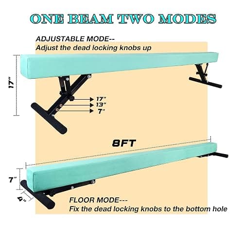 FC FUNCHEER Adjustable balane Beam for Kids - 8FT Gymnastics Beam - high and Low Floor Beam for All Gymnastic Levels-Professional Gymnastic Equipment for Home and Gym Center thumbnail 3
