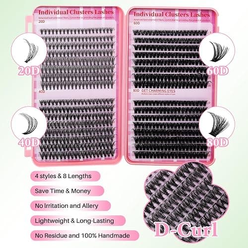 Lash Clusters Kit for Beginners Eyelash Clusters Kit Lashes Clusters Kit Cluster Lashes Pestañas Postizas Naturales with Lash Bond&Seal,Lash Tweezers,Brush RITALASH(640pcs 20D+40D+60D+80D Kit,9-16mm) thumbnail 4