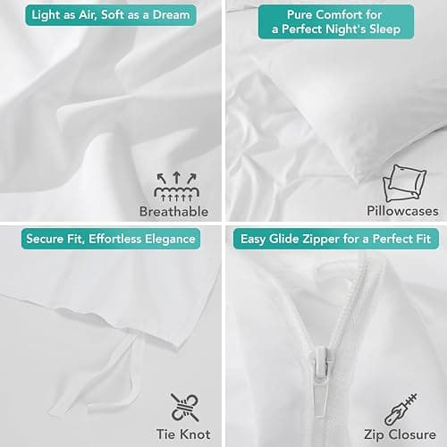 Utopia Bedding Duvet Cover Set with Pillowcases - 3 Pieces Bedding Duvet Cover with Zipper Closure - 1 Duvet Cover with 2 Pillowcases - Soft Brushed Microfiber (Full, White) thumbnail 5