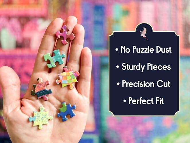 Elena Essex 1000 piece Jigsaw Puzzles for Adults - Bookshelf, Jigsaw Puzzles for Adults 1000, Adult Jigsaw Puzzles 1000 Pieces, Colourful Books Cat Flower Rainbow Puzzle, Size 70x50cm thumbnail 7