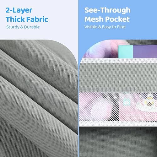Yecaye 4 Shelf Bathroom Organizers and Storage, 35.2lbs Load Closet Door Organizer Hanging, Swing-proof Hanging Over the Door Organizer for Nursery Newborn Baby Essential (2 Pack) thumbnail 7