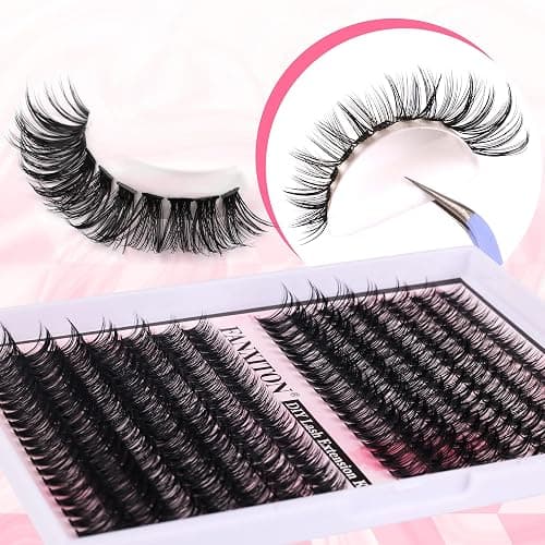Cluster Lashes 280 pcs Lash Clusters D Volume Eyelashes Extensions 9-16 mm Mix 40D+50D Individual Lashes Thin Band Eyelashes Cluster for DIY Lash Extension Beginners (Lash Clusters) thumbnail 4