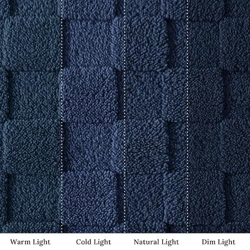 Exclusivo Mezcla 3D Checkered Fleece Throw Blanket for Couch, Navy Blue | Soft Lightweight Fuzzy Blanket, Breathable Cozy Cute Fluffy Blanket for Sofa, Chair, Home Decor, All Season Comfort, 50"x60" thumbnail 8
