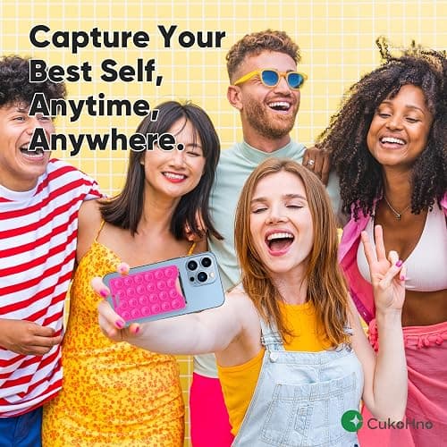 CukoHno Classic - Suction Phone Card Holder Adhesive Mount,Up to 3 Cards,Hands-Free,Strong Grip Holder for Selfies and Videos,2.28″x 3.5″,Hot Pink thumbnail 7