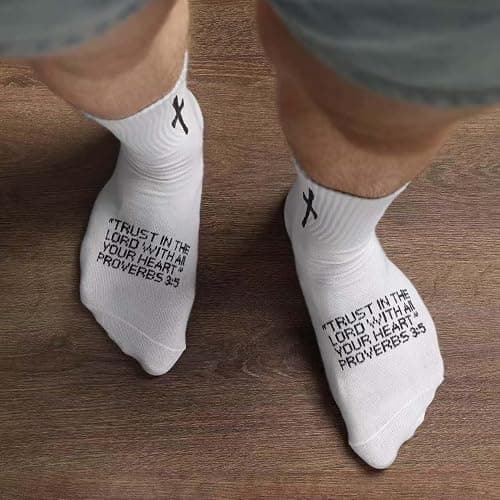 Ao Yee ZGL 3 Pairs Christian socks Prayer socks Birthday Gifts for Dad,Men Husband Grandp Fathers Day Christmas thumbnail 2