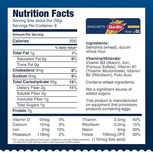 Barilla Spaghetti Pasta, 32 oz. Box - Non-GMO, Made with Durum Wheat Semolina - Kosher Certified thumbnail 2