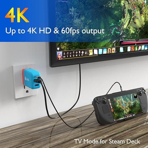 Mirabox 65W Portable Switch Dock Charger for Nintendo Switch, Compatible with OLED/Steam Deck/ROG Ally/Samsung Dex/iPad/MacBook, 4K 60Hz USB C TV Docking Station, with Charging and HDMI Output thumbnail 5