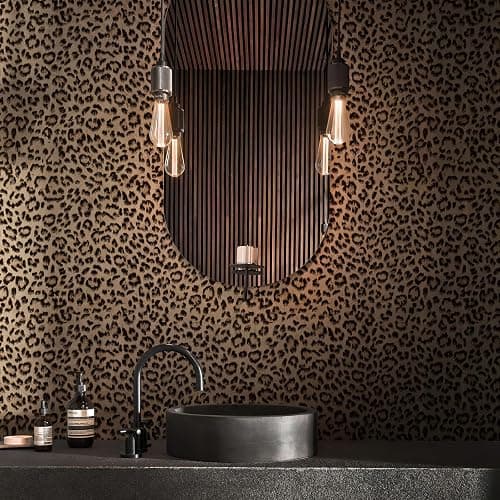 JiffDiff Leopard Print Peel and Stick Wallpaper, Waterproof Removable Self Adhesive Textured Wall Paper, Yellow Unique Funky Cheetah Contact Paper for Bedroom and Bathroom 240"X17.3"(28.8 sq. ft) thumbnail 5