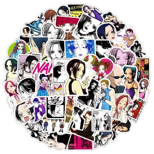 50PCS Anime Nana Sticker Set, Waterproof Vinyl Decals, Anime Character Collection for Laptop, Water Bottle Gifts Birthday Decorations (Gray) thumbnail 4