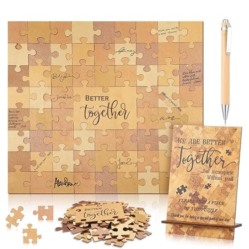 Motipuns Wedding Guest Book Alternative Wooden Guest Book Wedding Party Favors for Table Sign Decor 66 Pcs Guestbook Alternative for Engagement Anniversary - Image 1