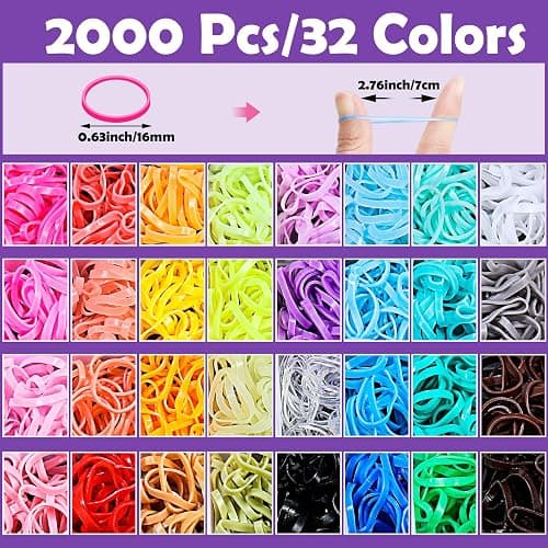Auroray 32 Colors Small Hair Rubber Bands with 16 Styling Tools, 2000 Pcs Elastic Girl Baby Hair Ties, Mini Bands with Elastic Cutter, Hair Accessories Xmas Stuff for Girls Baby Toddlers Kids thumbnail 3