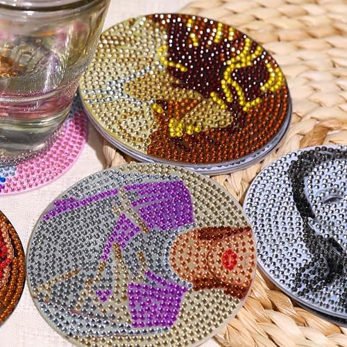 8 PCS Singer Diamond Art Coasters Kits, Pop Star Diamond Painting Coasters with Holder Set of 8, DIY Drink Coasters Art Crafts Supplies for Adults Cup Mat for Home Decor House Warming Gifts Non-Slip thumbnail 3