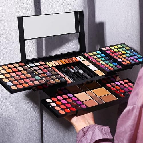 Professional All in One Makeup Kit for Women Full Kit,186 Colors Make Up Palette Christmas Gift Set, Including Eyeshadow,Lip Gloss,Concealer,Highlighter,Contour,Brow Powder,Mascara,Blush & Brush thumbnail 6