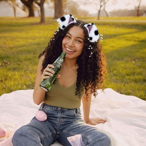 Beviliu Animals Ear Realistic Dalmatian Dog Ears Headband Fluffy Cat Bunny Pig Hairband Halloween Christmas Costume for Washing Makeup Cosplay Party thumbnail 7