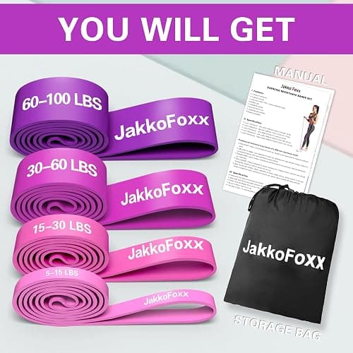 Resistance Bands,Pull Up Bands,Stretching Assist Bands Set for Men & WomenPortable Exercise, Muscle Training,Physical Therapy,Exercise Workout Bands for Working Out thumbnail 4