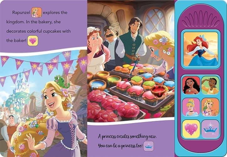Disney Princess Moana, Ariel, Cinderella, and More! - Princess Lessons Sound Book - PI Kids thumbnail 4