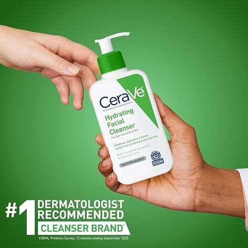 CeraVe Hydrating Facial Cleanser, Moisturizing Face Wash For Dry Skin, Hyaluronic Acid + Ceramides + Glycerin, Hydrating Cleanser For Normal To Dry Skin, National Eczema Association Certified thumbnail 6