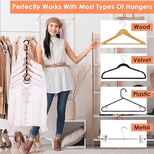 Closet Organizers and Storage, Sturdy Space Saving Hanger for Heavy Clothes, Upgraded Cascading Hangers, Magic Closet Organization Clothes Hangers, College Dorm Room Essentials for Girls, 8 Pack thumbnail 6