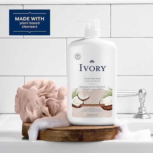 Ivory Body Wash, Designed for the Whole Family, Gentle Formula, Free of Dyes Heavy Perfumes Parabens Phthalates & Silicones, Coconut Scent, 35 oz thumbnail 5