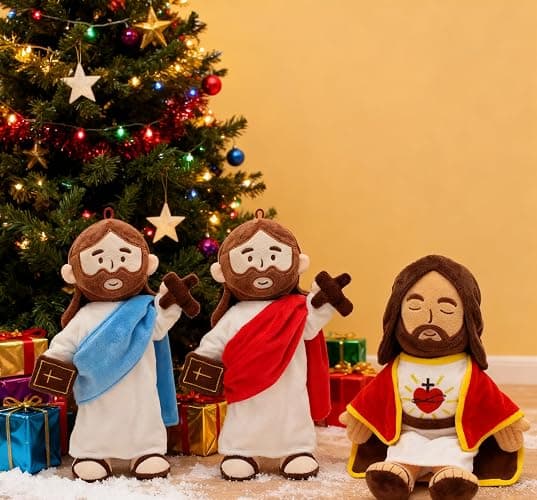 Yelakey Jesus Plush Doll with Jointed Skeleton Jesus Plushie 13.4" Poseable Jesus with Removable Accessories Easter Christian Gifts for Kids (Red) thumbnail 8