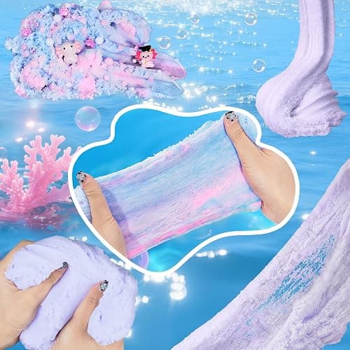 Joytry Axolotl Cloud Slime Kit 2 Pack - 14oz Non-Sticky DIY Slime for Kids, Includes Cute Axolotl Charms & Add-Ins, Glitter, ASMR Sensory Toys, Slime Party Favors for Girls Boys thumbnail 6