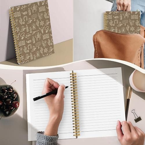 YLZlhb Western Spiral Notebook Journal, Western Cowboy Neutral Notebooks for Note Taking, Cowboy Gifts for Men, Neutral Hardcover Spiral Journal 5.5x8.3 Inches thumbnail 5