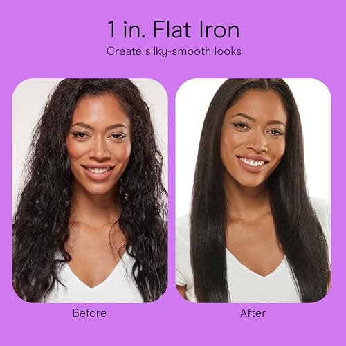 Conair Hair Straightener, Double Ceramic, 1" Extra-Long Plates | Double ceramic hair straightener for all hair types with 5 heat settings to 410°F, 30-second heat up & a claw clip thumbnail 6