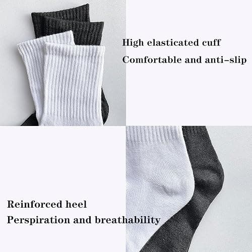 KEYRI 6 Pairs Running Socks Women's Cotton Socks | Trainer Socks Walking Socks for Man & Women One Sizes, Mid-Calf Socks Comfortable and Breathable for Running Walking Gym thumbnail 5