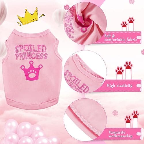 Reginary 8 Pcs Dog Shirts Girl Small Dog Clothes, Vivid Pattern, X-Small | Female Puppy Shirts for Chihuahuas Yorkies, Cute Printed Pet Outfit. Soft Breathable Fabric, Doggie Cat Lovers Gift thumbnail 3