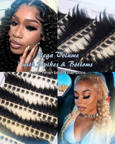 CORUSCATE Lash Clusters Dramatic Cluster Eyelash Extensions Spikes Lashes Cluster with Bottom Lashes Mink Strip Individual Lashes Mega Spikes Full Eyelash Clusters Pre Mapped Cat Eye Lash Extension thumbnail 2