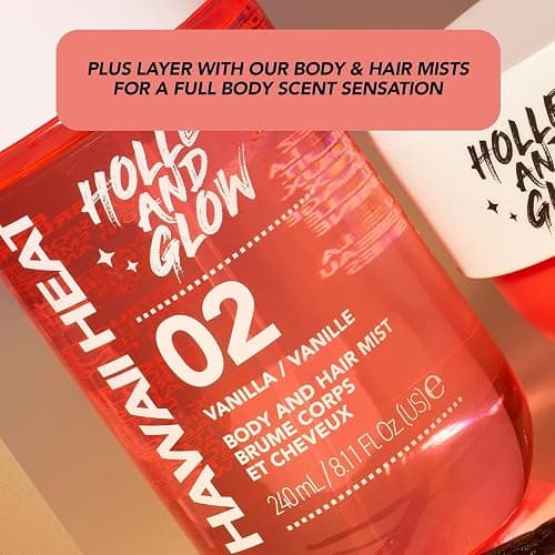 Holler And Glow Hawaii Heat Vanilla Body & Hair Mist, Body Spray For Women, Hair Perfume For Women, Delicate Peony, Amber Scented, Warm & Sweet, Travel Sized, 3.38 Fl Oz thumbnail 10
