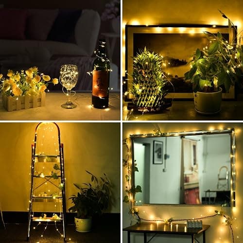 ANJAYLIA 16.5Ft 50 LED Fairy Lights Battery Operated String Lights for Party Home Wedding Festival Decoration, Warm White thumbnail 6