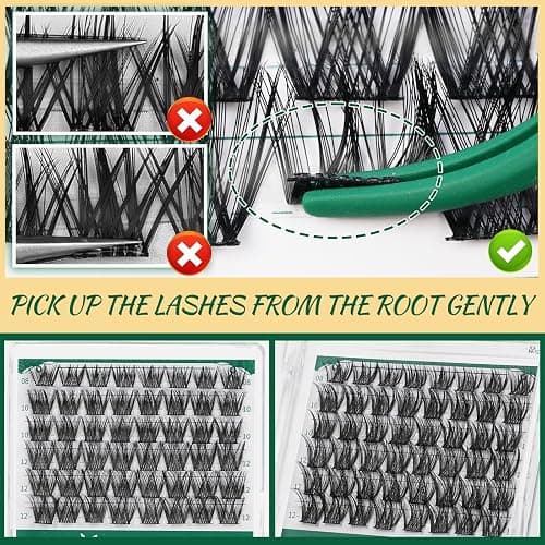 Lash Clusters 96pcs Individual Lashes Y01 D Curl 14mm Eyelash Clusters KEYYOU Volume Wispy Lash Extension Soft&Comfortable Easy DIY at Home(Y01,D-14mm) thumbnail 7