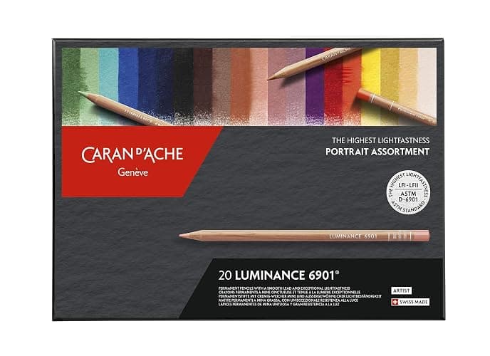 Caran d'Ache 6901 Colouring Pencils Luminance Portrait Assortment 20 Colours, Multi-Colour, 26 x 19 x 2 cm. - Image 1