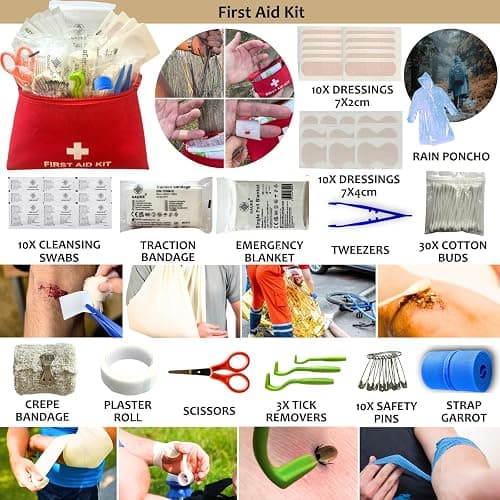 BIRKOSCH Comprehensive Emergency First Aid Kit – Over 60 Essential Supplies with 15 Multipurpose Tools – Compact, Lightweight, and Durable – Ideal for Home, Travel, and Outdoor Safety thumbnail 2