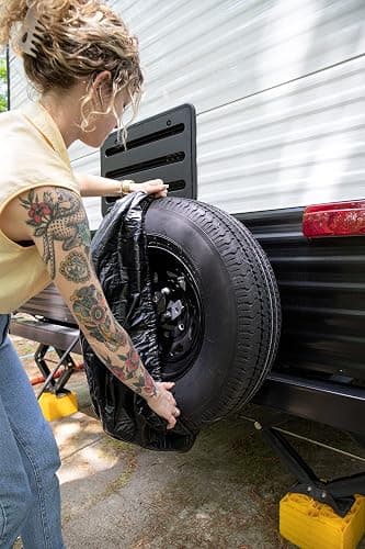 Camco Camper/RV Leveling Blocks - Features Stackable Interlocking Design & Includes Zippered Bag for RV Storage - Compatible w/Single Wheels, Dual Wheels, Tandem Axles & More - 16-Pack (44501) thumbnail 5