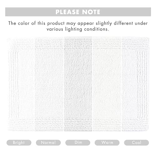 Madison Park Splendor Reversible 100% Cotton Tufted Bathroom Rug-3000 GSM Hotel Quality Luxurious Plush Medium Pile Bath Mat Absorbent, Quick Dry, Shower Room Décor, 21x34, White thumbnail 8