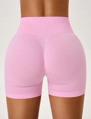 OLCHEE Womens Workout Shorts Seamless Scrunch Butt Lifting 3 Pack Yoga Gym Athletic High Waisted Tummy Control Booty 4.1" thumbnail 6