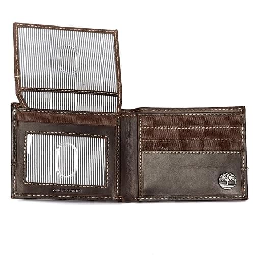 Timberland Men's Baseline Leather Canvas Wallet with Attached Flip Pocket thumbnail 4