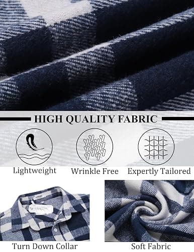 COOFANDY Mens Flannel Shirts Long Sleeve Lightweight Plaid Shirt Casual Button Down Shirts Jacket thumbnail 4