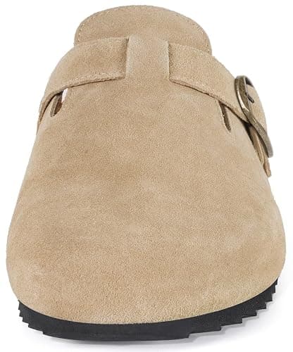 Intini Womens Suede Clogs Mens Leather Mules Unisex Cork Footbed Sandals with Arch Support thumbnail 4