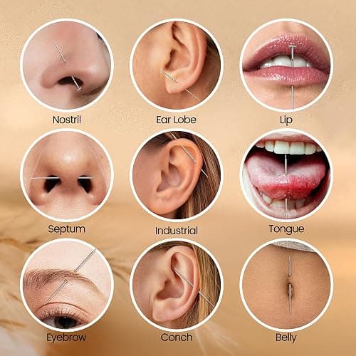 GEMQUEEN Piercing Taper Ball Grabber Tool for Changing Jewelry - 14G 16G 18G 20G Stainless Steel Flat Back Earrings Applicator Tool Threadless Insertion Pin Thread Body Piercing Kit for Ear Nose Lip thumbnail 3