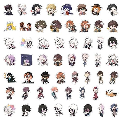 66Pcs Bungo Stray Dogs Themes Waterproof Stickers for Water Bottle Cup Laptop Bike Skateboard Luggage Box Vinyl Graffiti Patches BRJKT thumbnail 3