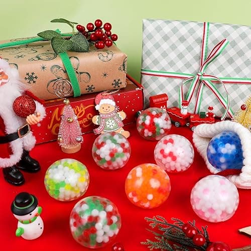 LOKIPA 8 PCS Christmas Stress Ball,Xmas Stress Relief Ball Christmas Water Bead Squeeze Fidget toy for Children Adult Fun Party Gift Filler thumbnail 5