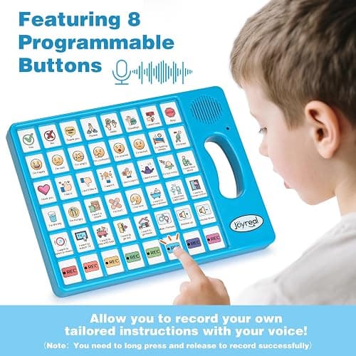 Joyreal AAC Device for Autism, Non Verbal Communication Tools for Speech Therapy & Stroke Rehab. Speech Communication Tablet, Autism Talking Aids with 8 Programmable Buttons & Adjustable Volume thumbnail 3