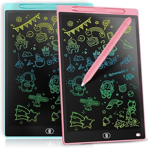 [2 Pack] Genialba 8.5 inch LCD Drawing Tablet for Kids Colorful Screen Writing Board Toddler Toys Learning Educational Stocking Fillers Kids Gifts for for 3 4 5 6 7 Year Old Boys Girls, (Pink&Blue) - Image 1