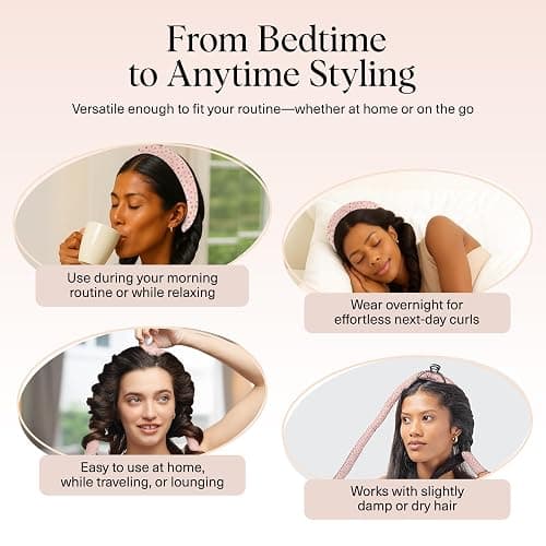 Kitsch Satin Heatless Curls Overnight Set - Micro Dot | No Heat Damage Overnight Curls | Comfortable Frizz Free Hair Curlers To Sleep In with 34" Hair Waver & 2 Satin Scrunchies thumbnail 6