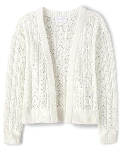 The Children's Place Girls' Long Sleeve Open Front Knit Cardigan - Image 1