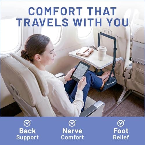 BASIC CONCEPTS Airplane Foot Hammock for Plane Travel Essentials - Airplane Travel Essentials, Long Flight Foot Rest - Plane Gadgets thumbnail 2
